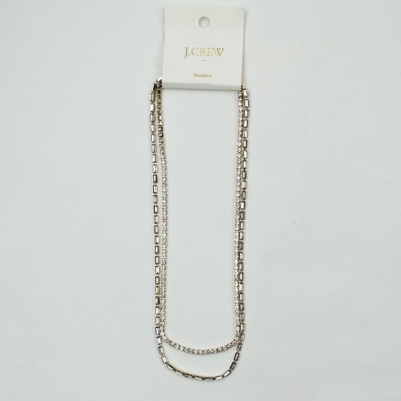 New JCREW Double-Layer Crystal Tennis Necklace Gold $54 CC881 - Picture 2 of 3